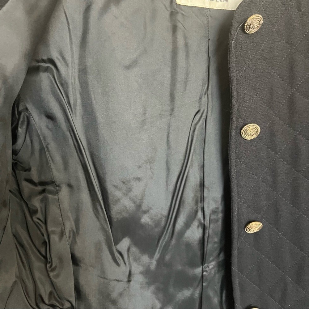 VTG Jaeger Jacket/Blazer SZ 12 BLK Quilted Retro Classic Cropped Button Up - Picture 6 of 13